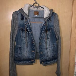 American Eagle hoodie jean jacket
